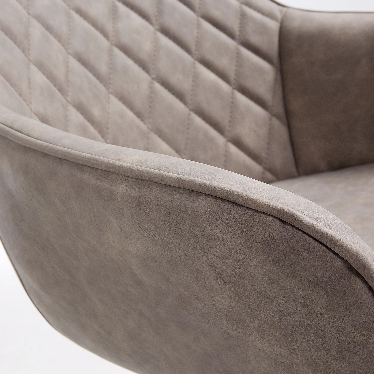 Red Living Chaises à accoudoirs Amira (lot de 2) - Imitation cuir / Acier - Noir - Sable vintage 6 Red Living Chaises à accoudoirs Amira (lot de 2) - Imitation cuir / Acier - Noir - Sable vintage – Image 6