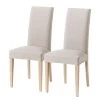 Maison Belfort Chaises capitonnées Ellerby I (lot de 2) - Tissu / Hêtre massif - Hêtre - Beige