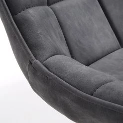 Red Living Chaises capitonnées Kellia (lot de 2) - Imitation cuir / Acier - Noir - Gris vintage -Meubles de salle à manger Soldes Magasin 1000216184 200623 13460300179 DETAILS P000000001000216184