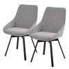 Loftscape Chaises capitonnées Hadley (lot de 2) - Tissu / Acier - Noir - Gris