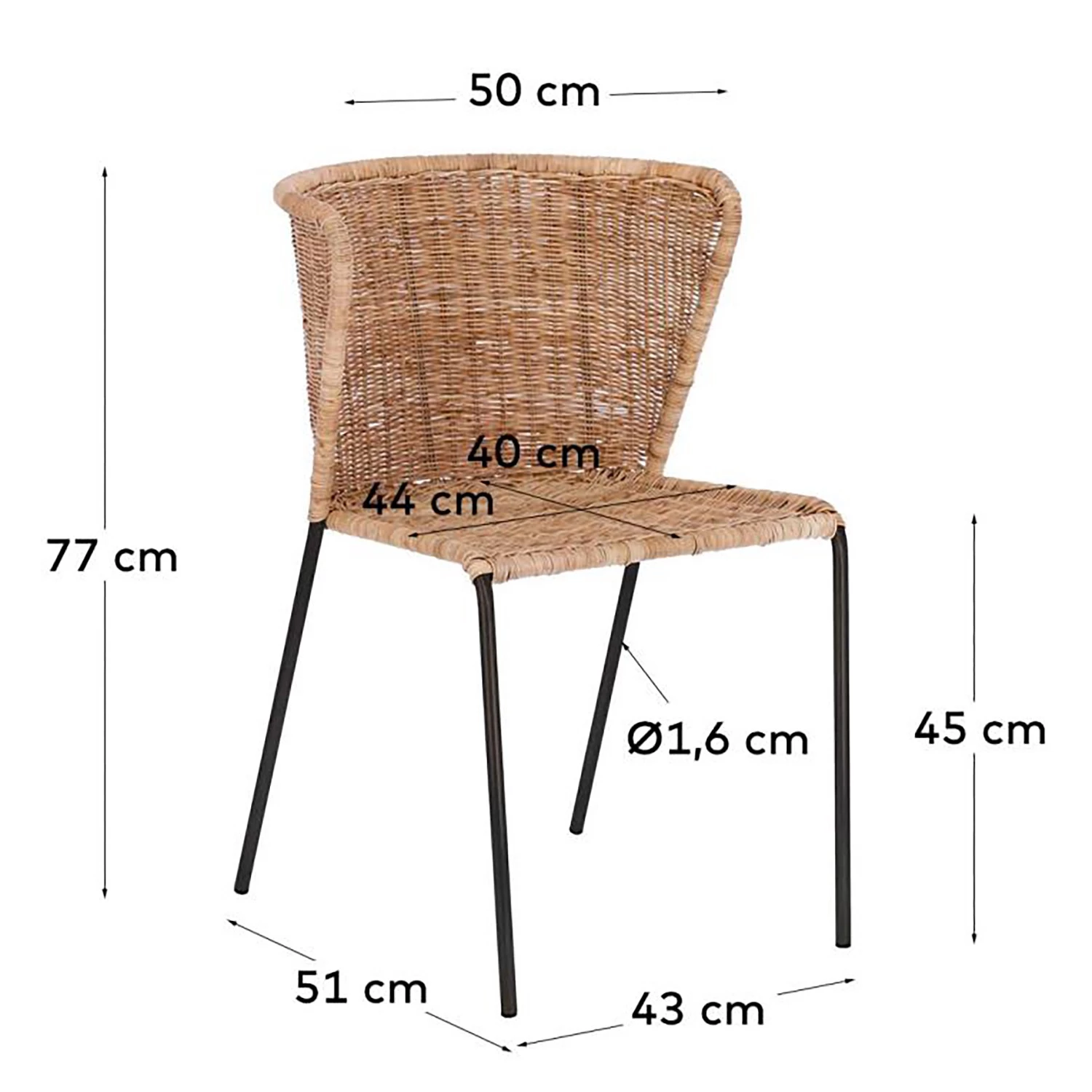 Red Living Chaises Rantin(lot de 2) - Rotin / Acier - Rotin / Noir 11 Red Living Chaises Rantin(lot de 2) - Rotin / Acier - Rotin / Noir – Image 11