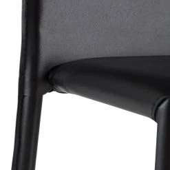 Fredriks Chaises Portola (lot de 2) - Cuir recyclé / Fer - Noir -Meubles de salle à manger Soldes Magasin 1000216618 210125 12454600005 DETAILS P000000001000216618