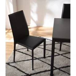 Fredriks Chaises Portola (lot de 2) - Cuir recyclé / Fer - Noir -Meubles de salle à manger Soldes Magasin 1000216618 210217 17120700003 DETAILS P000000001000216618