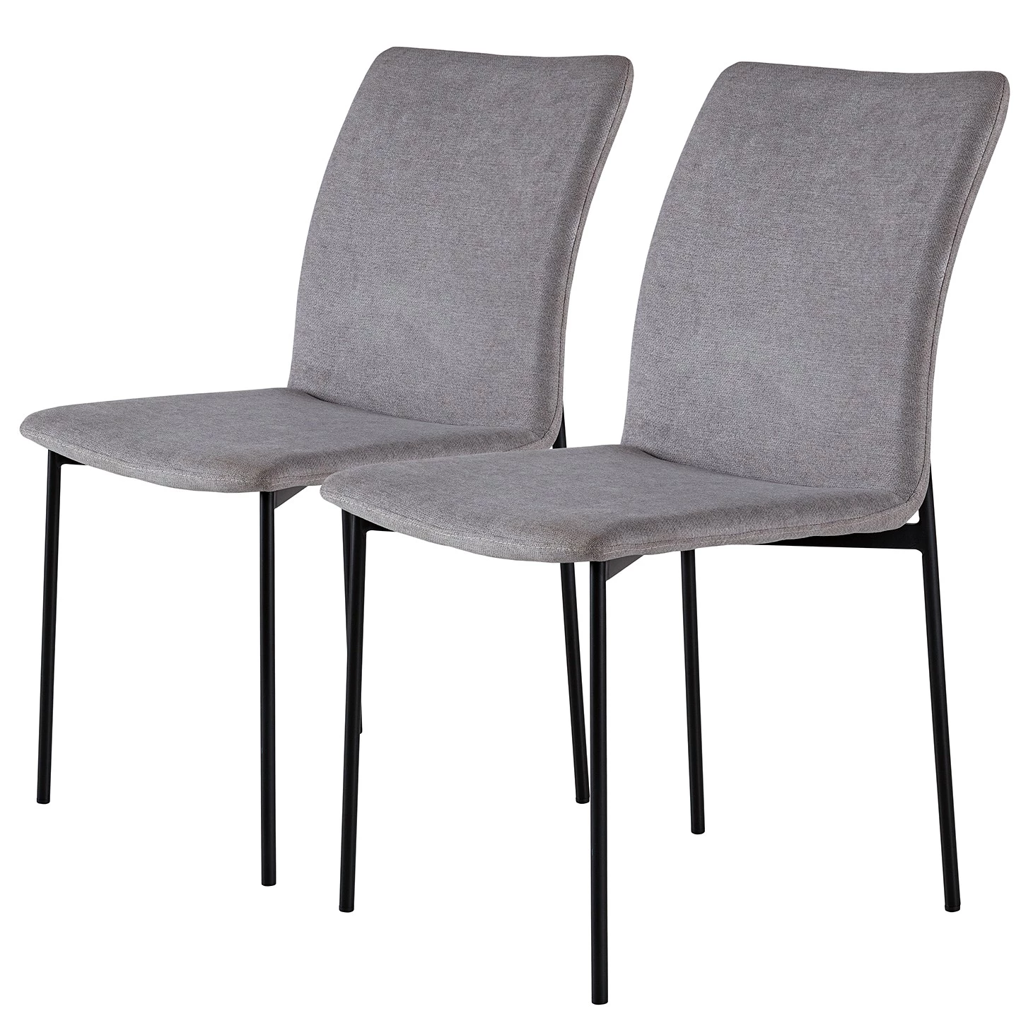 Fredriks Chaises Wines (lot de 2) - Tissu / Fer - Gris clair 1 Fredriks Chaises Wines (lot de 2) - Tissu / Fer - Gris clair