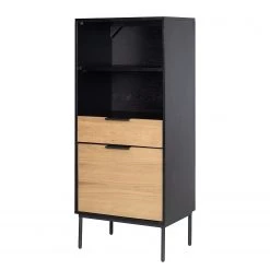 Studio Copenhagen Étagère Xavi - Placage en bois véritable / Métal - Chêne / Chêne noir