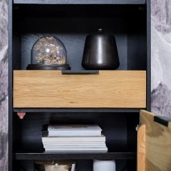 Studio Copenhagen Étagère Xavi - Placage en bois véritable / Métal - Chêne / Chêne noir -Meubles de salle à manger Soldes Magasin 1000218026 220107 12570100092 DETAILS P000000001000218026