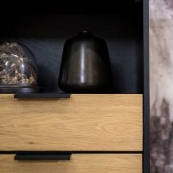 Studio Copenhagen Étagère Xavi - Placage en bois véritable / Métal - Chêne / Chêne noir -Meubles de salle à manger Soldes Magasin 1000218026 220107 12570100094 DETAILS P000000001000218026