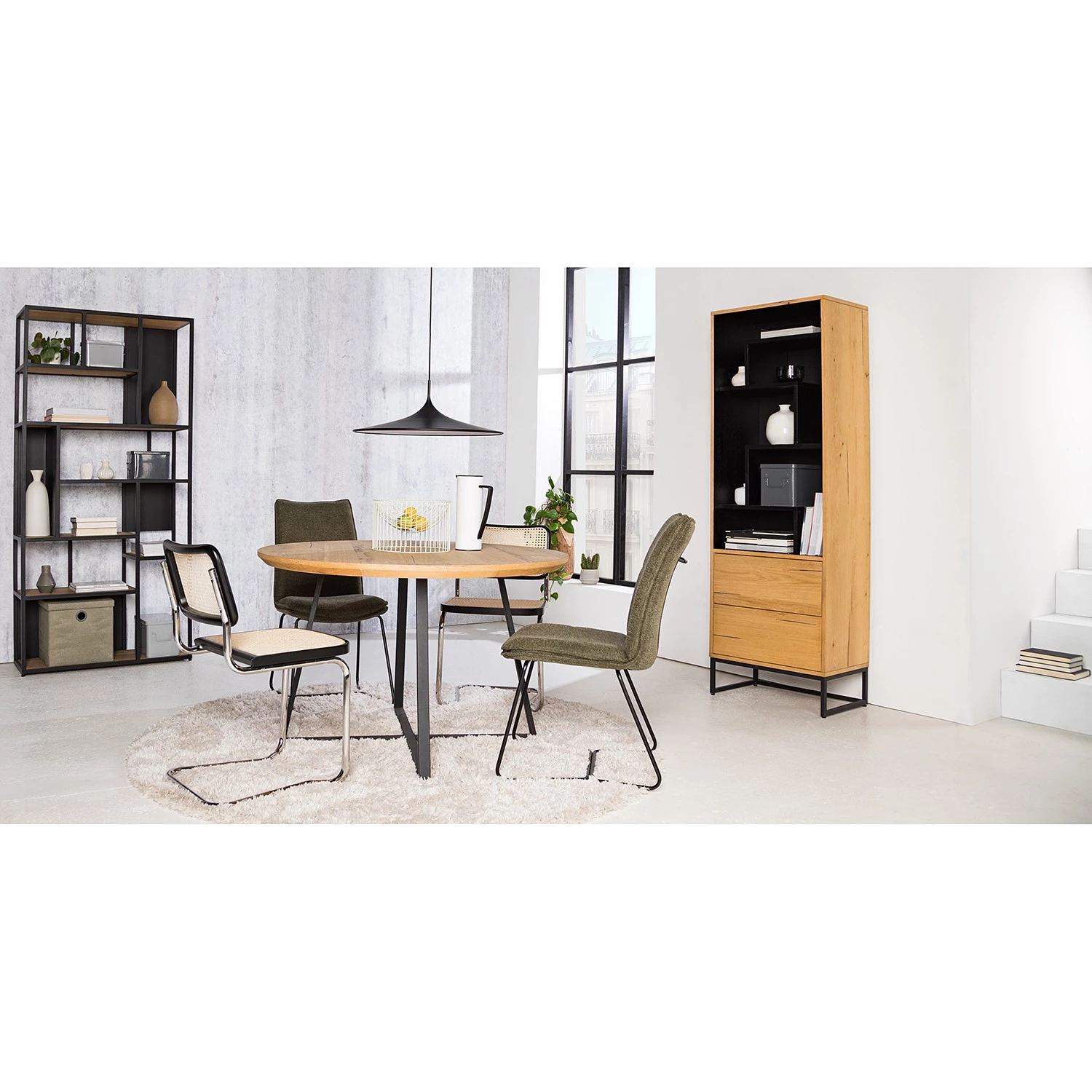 Studio Copenhagen Étagère Flox II - Placage en bois véritable / Métal -Chêne / Noir 3 Studio Copenhagen Étagère Flox II - Placage en bois véritable / Métal -Chêne / Noir – Image 3