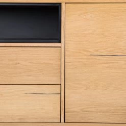 Studio Copenhagen Buffet Flox II - Placage en bois véritable / Métal -Chêne / Noir -Meubles de salle à manger Soldes Magasin 1000218135 210901 08134800024 DETAILS P000000001000218135