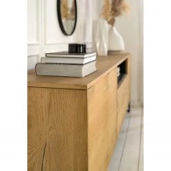 Studio Copenhagen Buffet Flox II - Placage en bois véritable / Métal -Chêne / Noir -Meubles de salle à manger Soldes Magasin 1000218135 211020 141438000049 DETAILS P000000001000218135