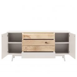 GWINNER Enfilade Misano II (2 éléments) - Avec éclairage - Blanc / Chêne sauvage -Meubles de salle à manger Soldes Magasin 1000218331 200828 11282300148 DETAILS P000000001000218331