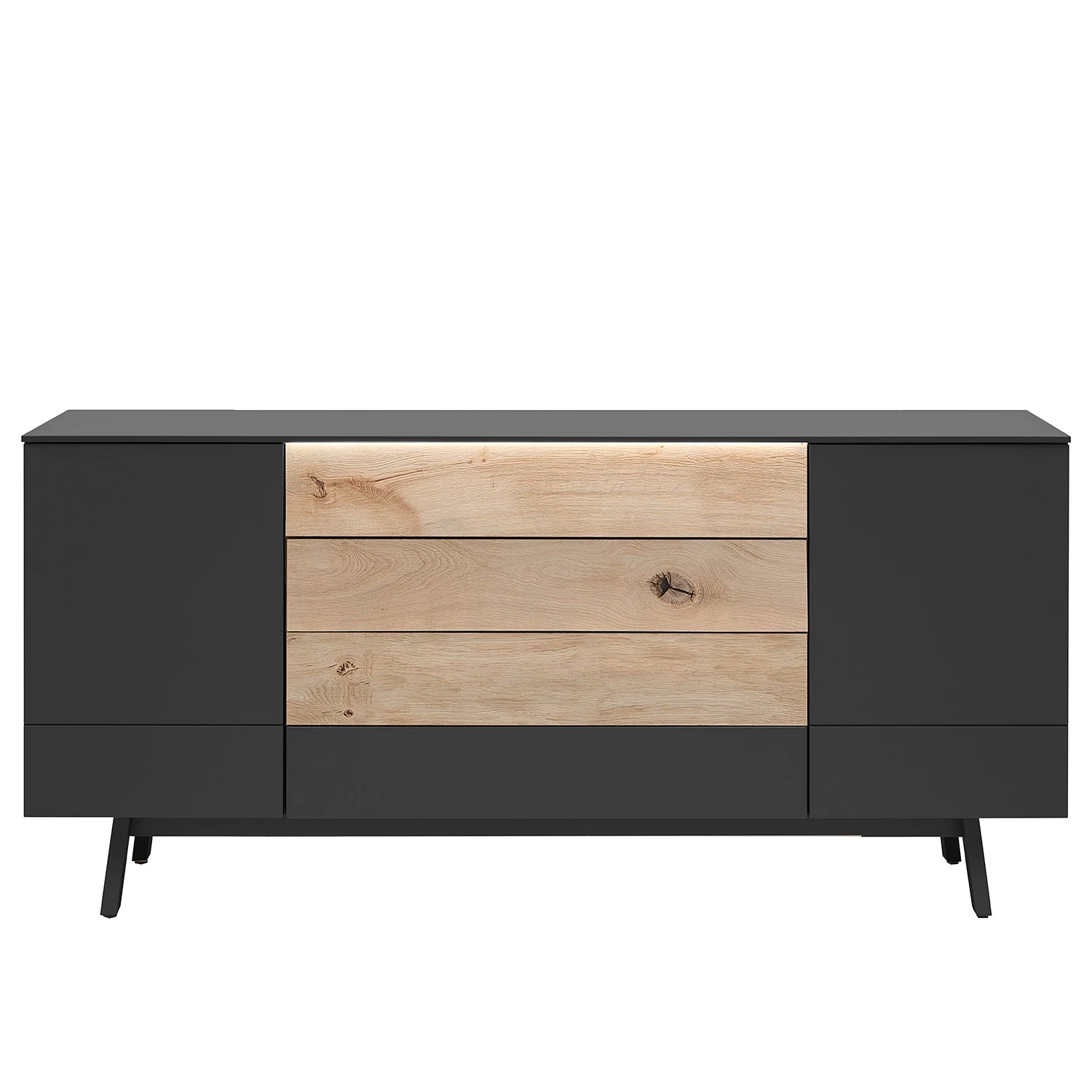 GWINNER Enfilade Misano II (2 éléments) - Avec éclairage - Anthracite / Chêne sauvage 3 GWINNER Enfilade Misano II (2 éléments) - Avec éclairage - Anthracite / Chêne sauvage – Image 3