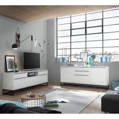 Fredriks Buffet White Hall II - Blanc mat / Noir -Meubles de salle à manger Soldes Magasin 1000218367 210303 08540300001 MOOD DETAILS P000000001000218367 mood