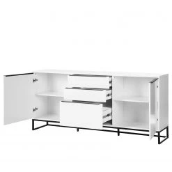 Fredriks Buffet White Hall II - Blanc mat / Noir -Meubles de salle à manger Soldes Magasin 1000218367 210420 13405000003 DETAILS P000000001000218367