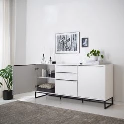 Fredriks Buffet White Hall II - Blanc mat / Noir -Meubles de salle à manger Soldes Magasin 1000218367 210521 08364000002 MOOD DETAILS P000000001000218367 mood
