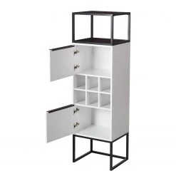 Fredriks Armoire White Hall II - Blanc mat / Noir -Meubles de salle à manger Soldes Magasin 1000218376 210303 09052000003 DETAILS P000000001000218376