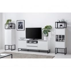 Fredriks Armoire White Hall II - Blanc mat / Noir -Meubles de salle à manger Soldes Magasin 1000218376 210316 08061400017 MOOD DETAILS P000000001000218376 mood