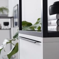 Fredriks Armoire White Hall II - Blanc mat / Noir -Meubles de salle à manger Soldes Magasin 1000218376 210316 08061900021 DETAILS P000000001000218376