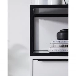 Fredriks Armoire White Hall II - Blanc mat / Noir -Meubles de salle à manger Soldes Magasin 1000218376 210316 08062400024 DETAILS P000000001000218376