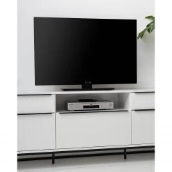 Fredriks Meuble TV White Hall III - Blanc mat / Noir -Meubles de salle à manger Soldes Magasin 1000218377 210316 08015200007 DETAILS P000000001000218377