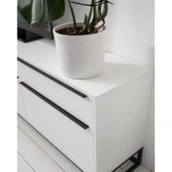 Fredriks Meuble TV White Hall III - Blanc mat / Noir -Meubles de salle à manger Soldes Magasin 1000218377 210316 08015600010 DETAILS P000000001000218377