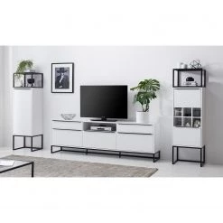 Fredriks Meuble TV White Hall III - Blanc mat / Noir -Meubles de salle à manger Soldes Magasin 1000218377 210316 08062600026 MOOD DETAILS P000000001000218377 mood