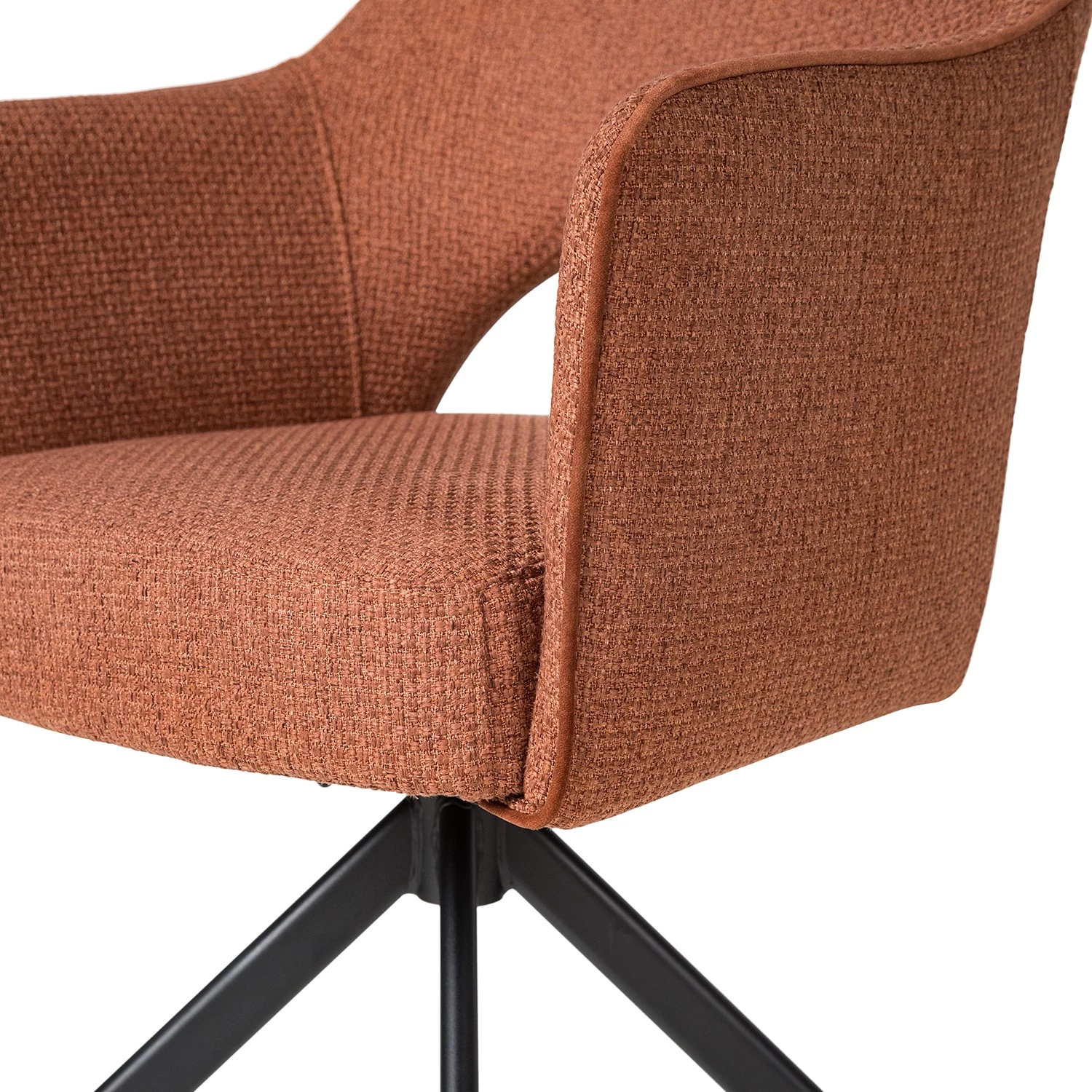 Fredriks Chaise à accoudoirs Tustin - Tissu / Métal - Marron rouille / Noir mat 19 Fredriks Chaise à accoudoirs Tustin - Tissu / Métal - Marron rouille / Noir mat – Image 19