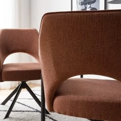 Fredriks Chaise à accoudoirs Tustin - Tissu / Métal - Marron rouille / Noir mat 38 Fredriks Chaise à accoudoirs Tustin - Tissu / Métal - Marron rouille / Noir mat -Meubles de salle à manger Soldes Magasin 1000218415 210311 12215300011 DETAILS P000000001000218415