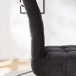 Ars manufacti Chaises cantilever Stawley I (lot de 2) - Tissage à plat / Acier inoxydable - Gris foncé / Acier inoxydable -Meubles de salle à manger Soldes Magasin 1000218417 210224 13104100002 DETAILS P000000001000218417