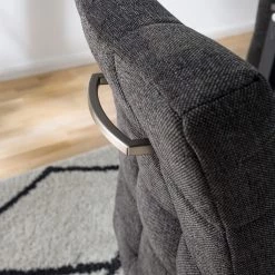 Ars manufacti Chaises cantilever Stawley I (lot de 2) - Tissage à plat / Acier inoxydable - Gris foncé / Acier inoxydable -Meubles de salle à manger Soldes Magasin 1000218417 210224 13104100005 DETAILS P000000001000218417