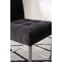 Ars manufacti Chaises cantilever Stawley I (lot de 2) - Tissage à plat / Acier inoxydable - Gris foncé / Acier inoxydable -Meubles de salle à manger Soldes Magasin 1000218417 210224 13104100008 DETAILS P000000001000218417