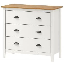 Maison Belfort Commode Rivery III - Pin massif - Blanc