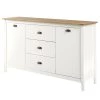 Maison Belfort Buffet Rivery III - Pin massif - Blanc