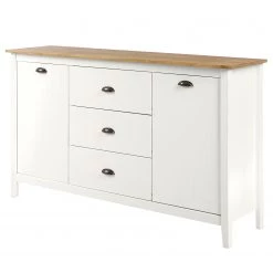 Maison Belfort Buffet Rivery III - Pin massif - Blanc