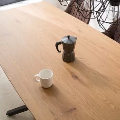 Red Living Table Levil - Métal - Imitation chêne / Noir mat -Meubles de salle à manger Soldes Magasin 1000218554 210302 14084400005 DETAILS P000000001000218554