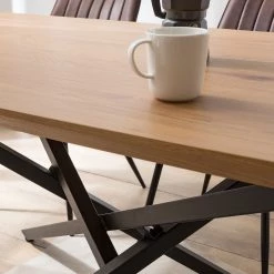 Red Living Table Levil - Métal - Imitation chêne / Noir mat -Meubles de salle à manger Soldes Magasin 1000218554 210302 14084700008 DETAILS P000000001000218554