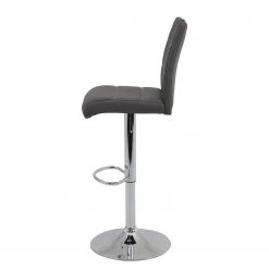 Fredriks Chaises de bar Malte (lot de 2) - Imitation cuir / Métal - Chrome - Gris foncé -Meubles de salle à manger Soldes Magasin 1000218722 200714 11153900023 DETAILS P000000001000218722