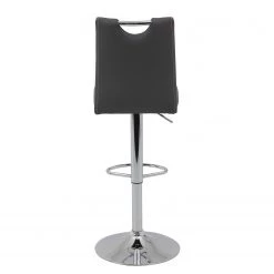 Fredriks Chaises de bar Malte (lot de 2) - Imitation cuir / Métal - Chrome - Gris foncé -Meubles de salle à manger Soldes Magasin 1000218722 200714 11154000026 DETAILS P000000001000218722