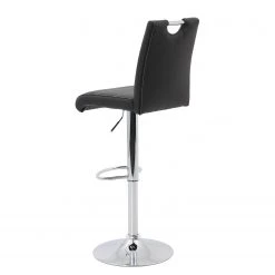 Fredriks Chaises de bar Malte (lot de 2) - Imitation cuir / Métal - Chrome - Noir -Meubles de salle à manger Soldes Magasin 1000218724 200714 11155400039 DETAILS P000000001000218724