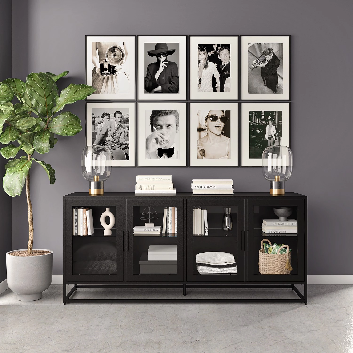 Ars manufacti Buffet Kayys - Verre / Métal - Noir 2 Ars manufacti Buffet Kayys - Verre / Métal - Noir – Image 2