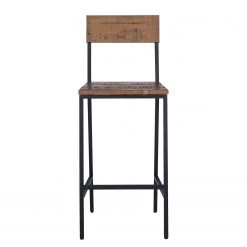 Ars manufacti Chaises de bar Grasby (lot de 2) - Pin recyclé / Métal - Pin foncé / Noir -Meubles de salle à manger Soldes Magasin 1000219221 220303 030 DETAILS P000000001000219221