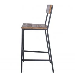 Ars manufacti Chaises de bar Grasby (lot de 2) - Pin recyclé / Métal - Pin foncé / Noir -Meubles de salle à manger Soldes Magasin 1000219221 220303 035 DETAILS P000000001000219221