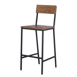 Ars manufacti Chaises de bar Grasby (lot de 2) - Pin recyclé / Métal - Pin foncé / Noir -Meubles de salle à manger Soldes Magasin 1000219221 220816 030 DETAILS P000000001000219221
