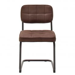 Ars manufacti Chaises cantilever Dalcross (lot de 2) - Microfibre / Métal - Marron -Meubles de salle à manger Soldes Magasin 1000219292 201201 15101800002 DETAILS P000000001000219292