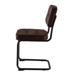 Ars manufacti Chaises cantilever Dalcross (lot de 2) - Microfibre / Métal - Marron -Meubles de salle à manger Soldes Magasin 1000219292 210125 09554100003 DETAILS P000000001000219292