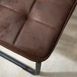 Ars manufacti Chaises cantilever Dalcross (lot de 2) - Microfibre / Métal - Marron -Meubles de salle à manger Soldes Magasin 1000219292 210223 14200900006 DETAILS P000000001000219292