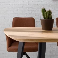 Ars manufacti Table Broomley - Métal - Imitation chêne / Noir mat -Meubles de salle à manger Soldes Magasin 1000219294 210312 08483300005 DETAILS P000000001000219294