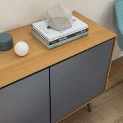Studio Copenhagen Buffet Danica - Placage en bois véritable - Gris foncé mat / Frêne -Meubles de salle à manger Soldes Magasin 1000220479 201113 13035100052 DETAILS P000000001000220479