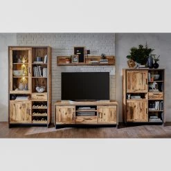 Ridgevalley Vitrine Priay I - Avec éclairage - Imitation mélèze / Graphite -Meubles de salle à manger Soldes Magasin 1000220677 200819 06352700065 MOOD DETAILS P000000001000220677 mood