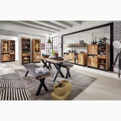 Ridgevalley Banc Priay - Imitation mélèze / Graphite -Meubles de salle à manger Soldes Magasin 1000220679 200819 06360500081 MOOD DETAILS P000000001000220679 mood